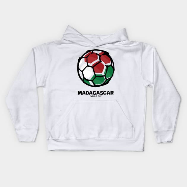 Madagascar Football Country Flag Kids Hoodie by KewaleeTee